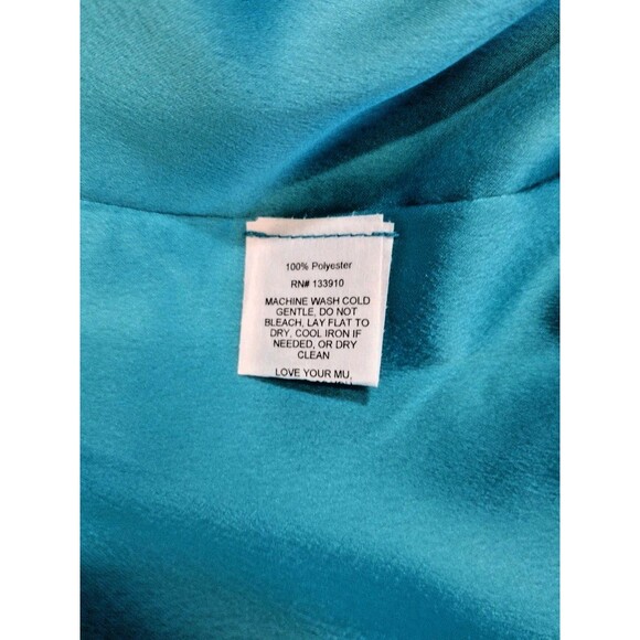 New! Show me your MuMu -Adele Halter Turquoise Maxi Dress - Teal Luxe Satin XXL - Picture 9 of 9